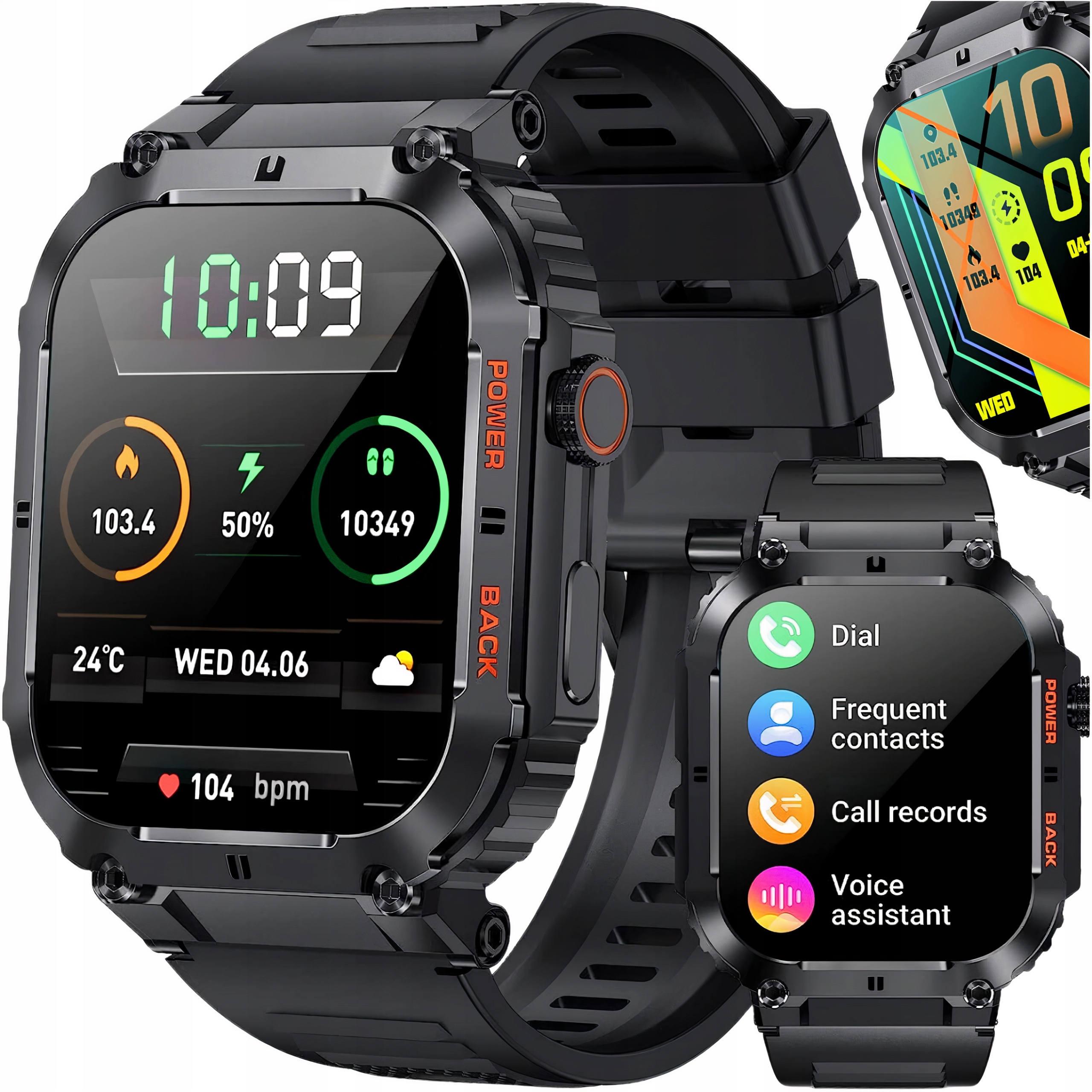 Inteligentné hodinky Vess K57 Polish menu black + 2 ďalšie produkty